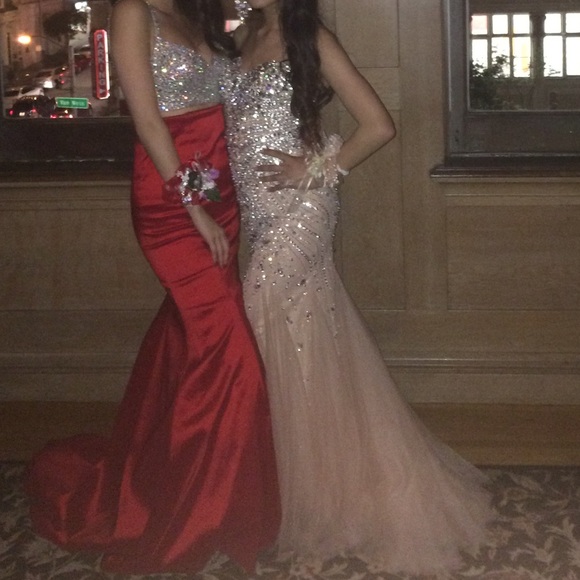 Jovani Embellished Blush Pink Prom Dress - Picture 5 of 5